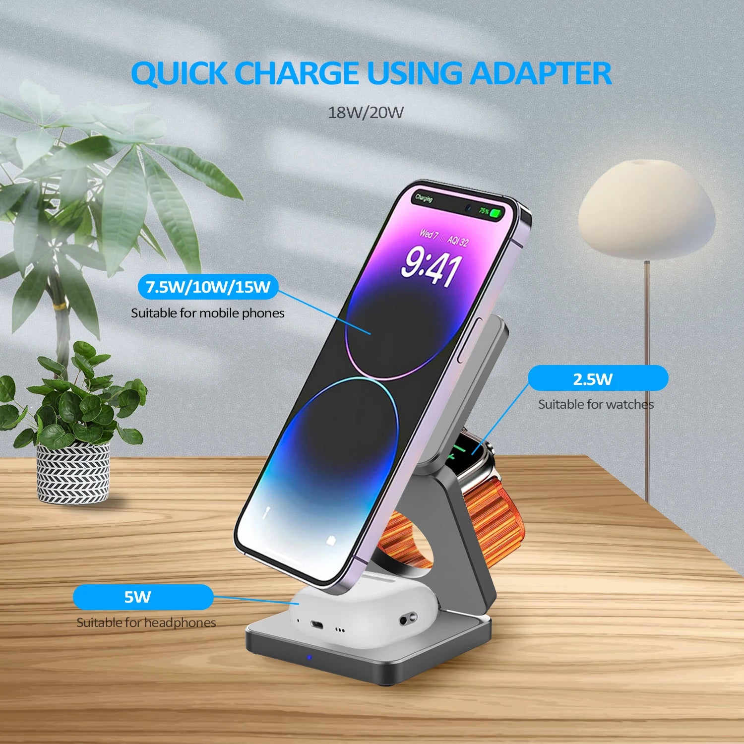 MagCharge™ 3-in-1 Magnetic Wireless Charging Station