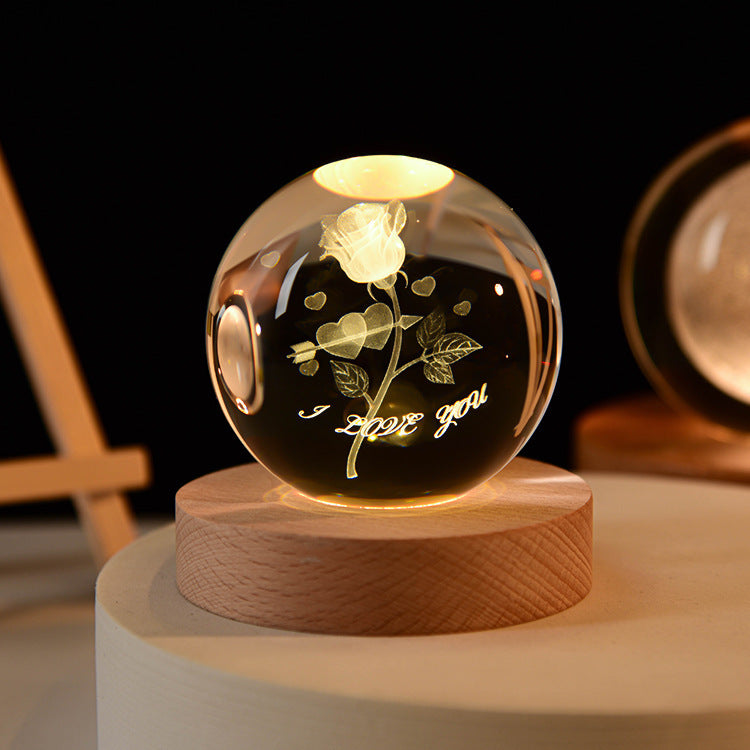3D Crystal Ball Night Lamp